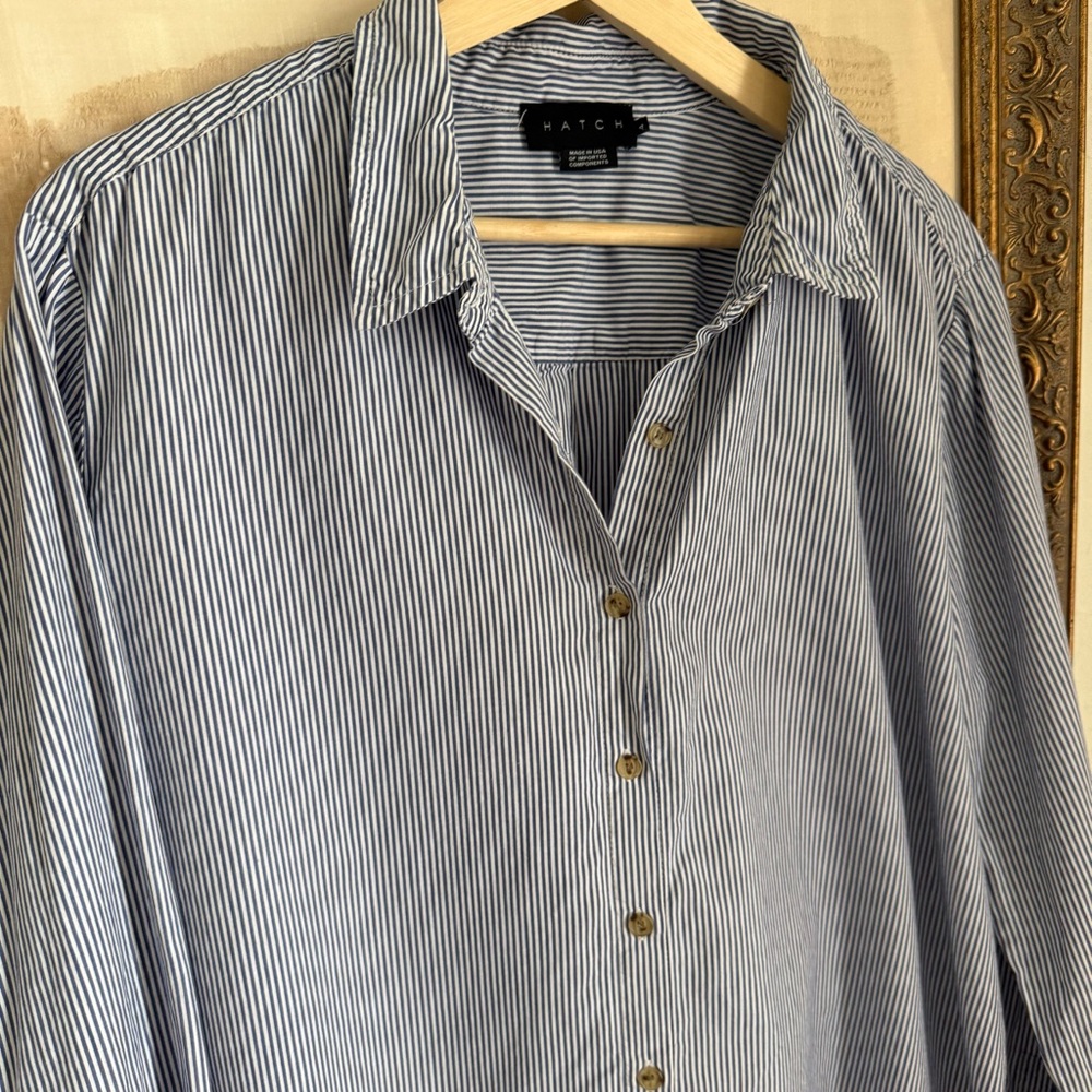 Hatch The Classic Buttondown Navy/White Microstripe - Picture 6 of 8